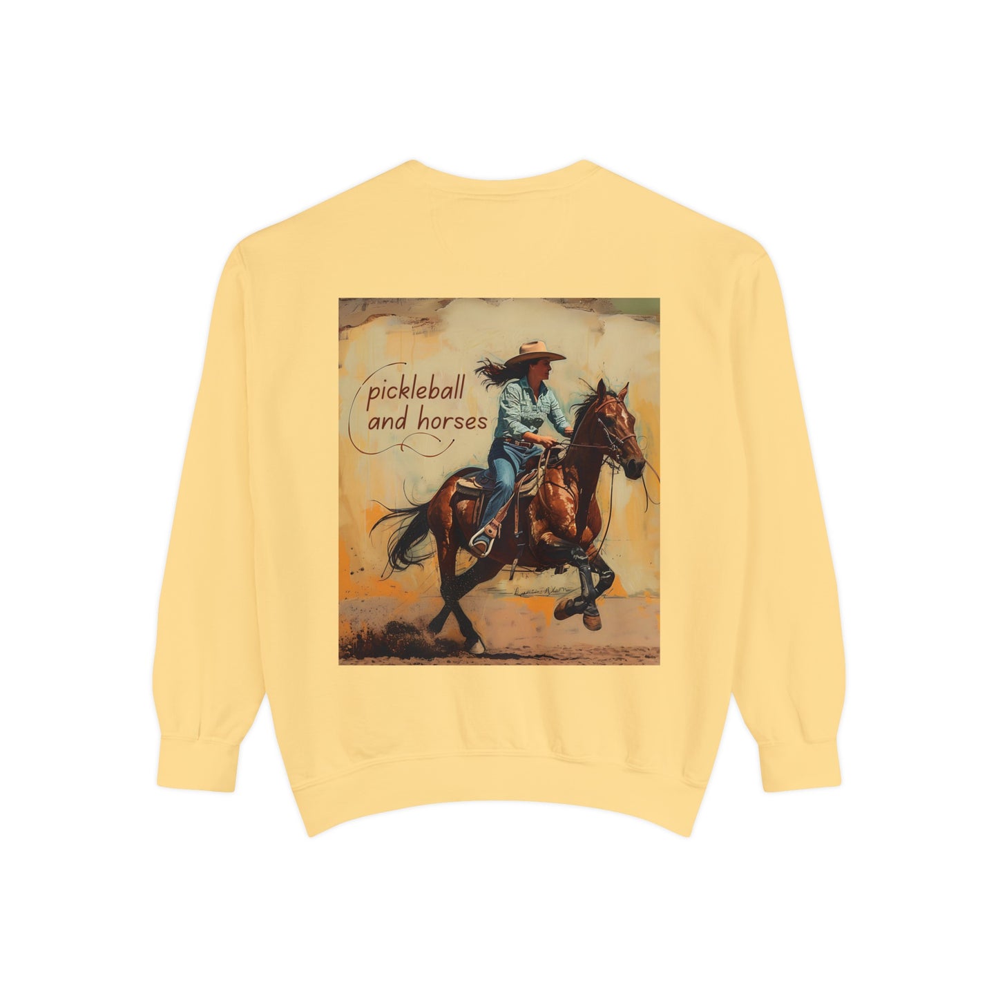 Classic Pickleball and Horses – Unisex Cozy Pickleball Sweatshirt