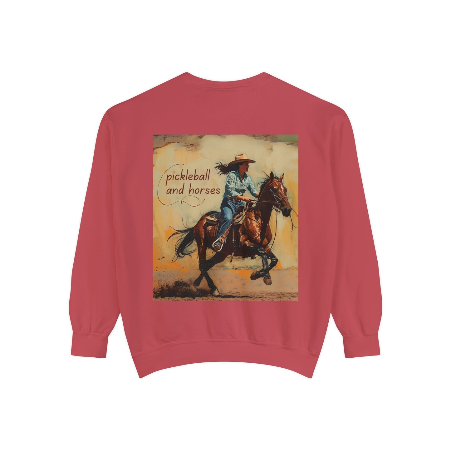 Classic Pickleball and Horses – Unisex Cozy Pickleball Sweatshirt