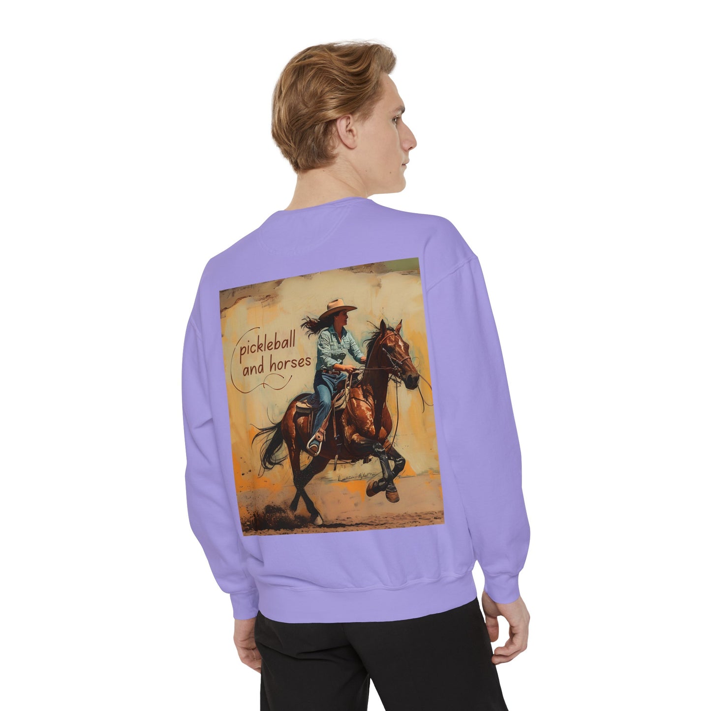 Classic Pickleball and Horses – Unisex Cozy Pickleball Sweatshirt