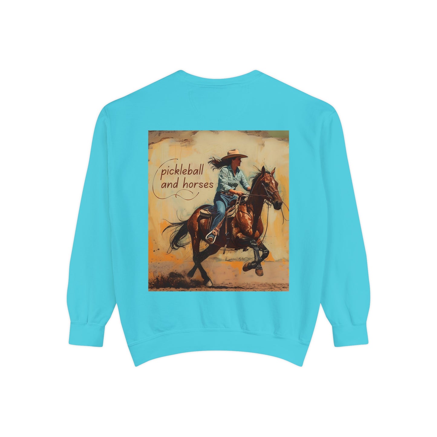 Classic Pickleball and Horses – Unisex Cozy Pickleball Sweatshirt