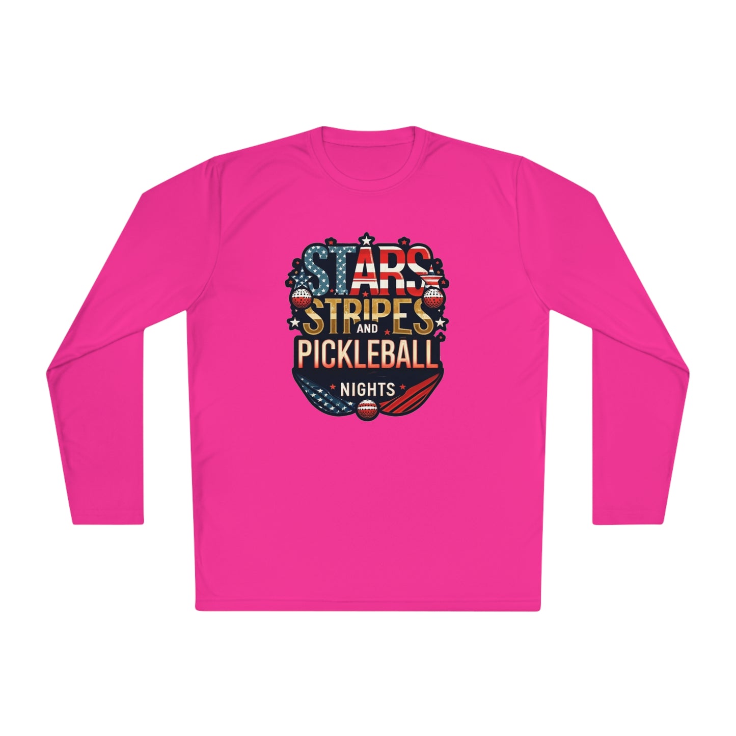 Stars, Stripes and Pickleball Nights – Unisex UV Protective Pickleball Long Sleeve Tee
