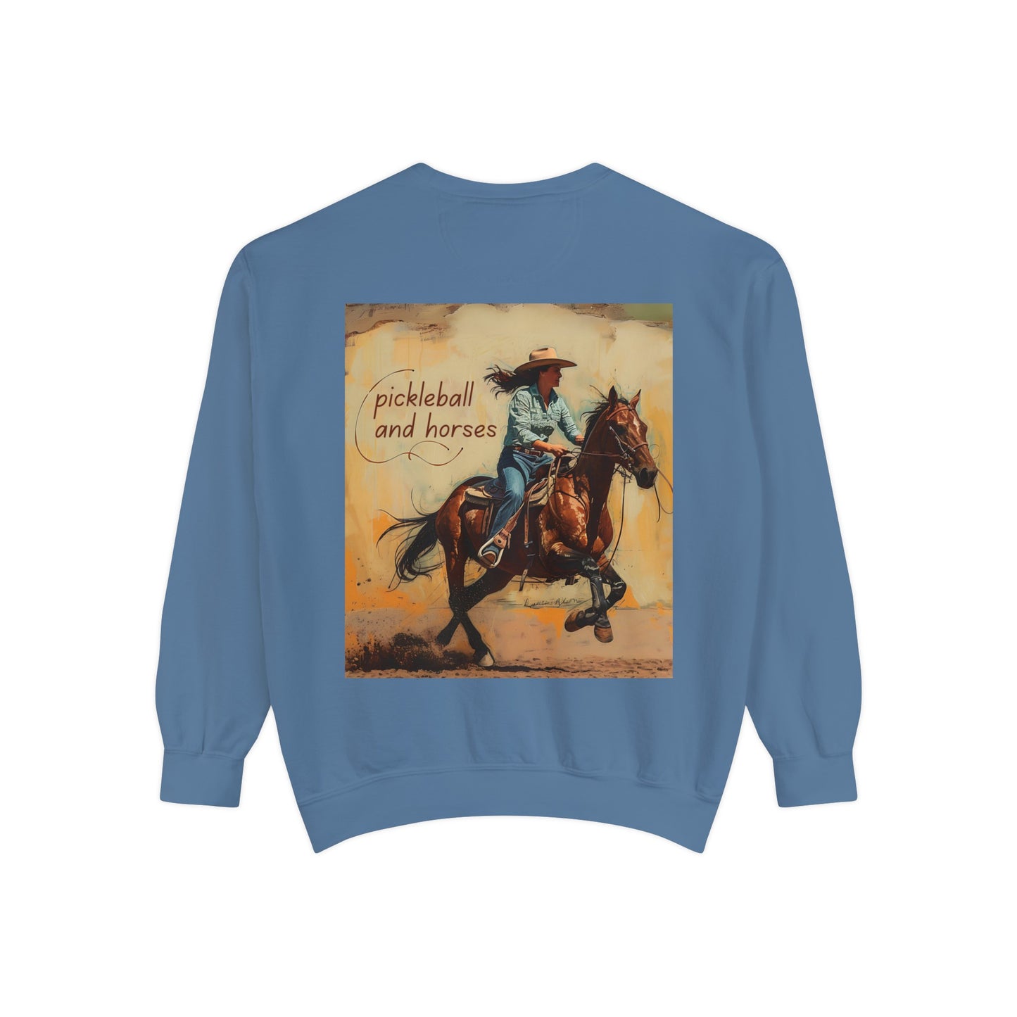 Classic Pickleball and Horses – Unisex Cozy Pickleball Sweatshirt