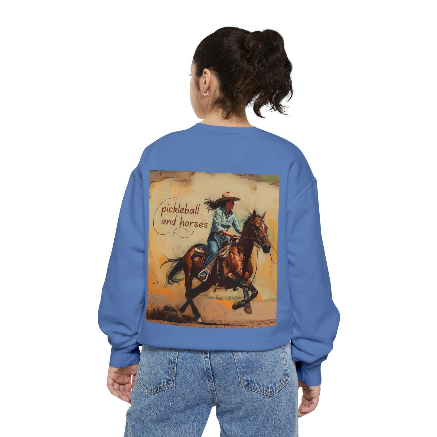 Classic Pickleball and Horses – Unisex Cozy Pickleball Sweatshirt
