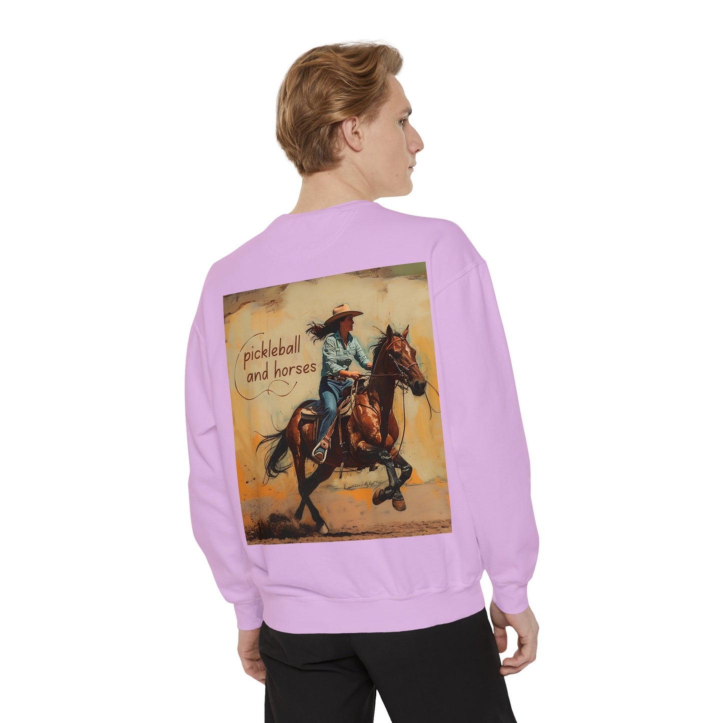 Classic Pickleball and Horses – Unisex Cozy Pickleball Sweatshirt
