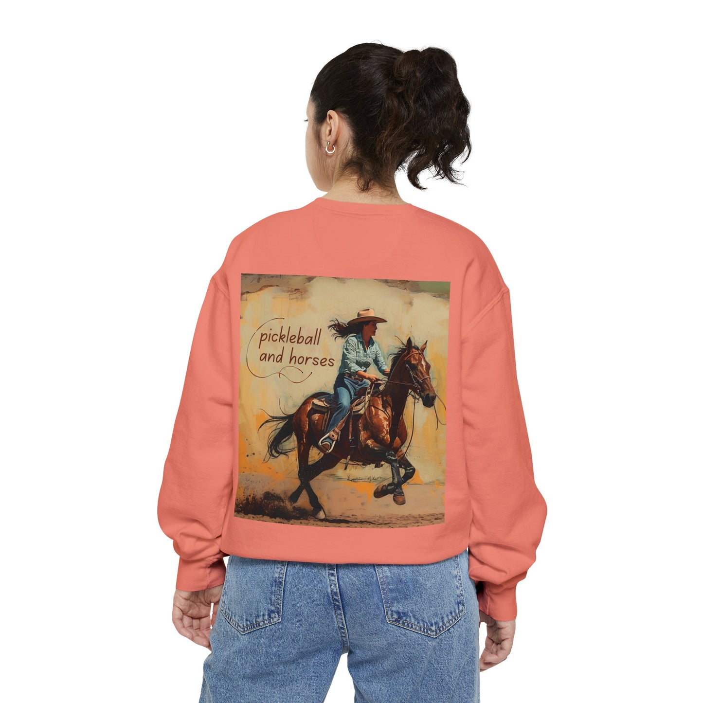 Classic Pickleball and Horses – Unisex Cozy Pickleball Sweatshirt