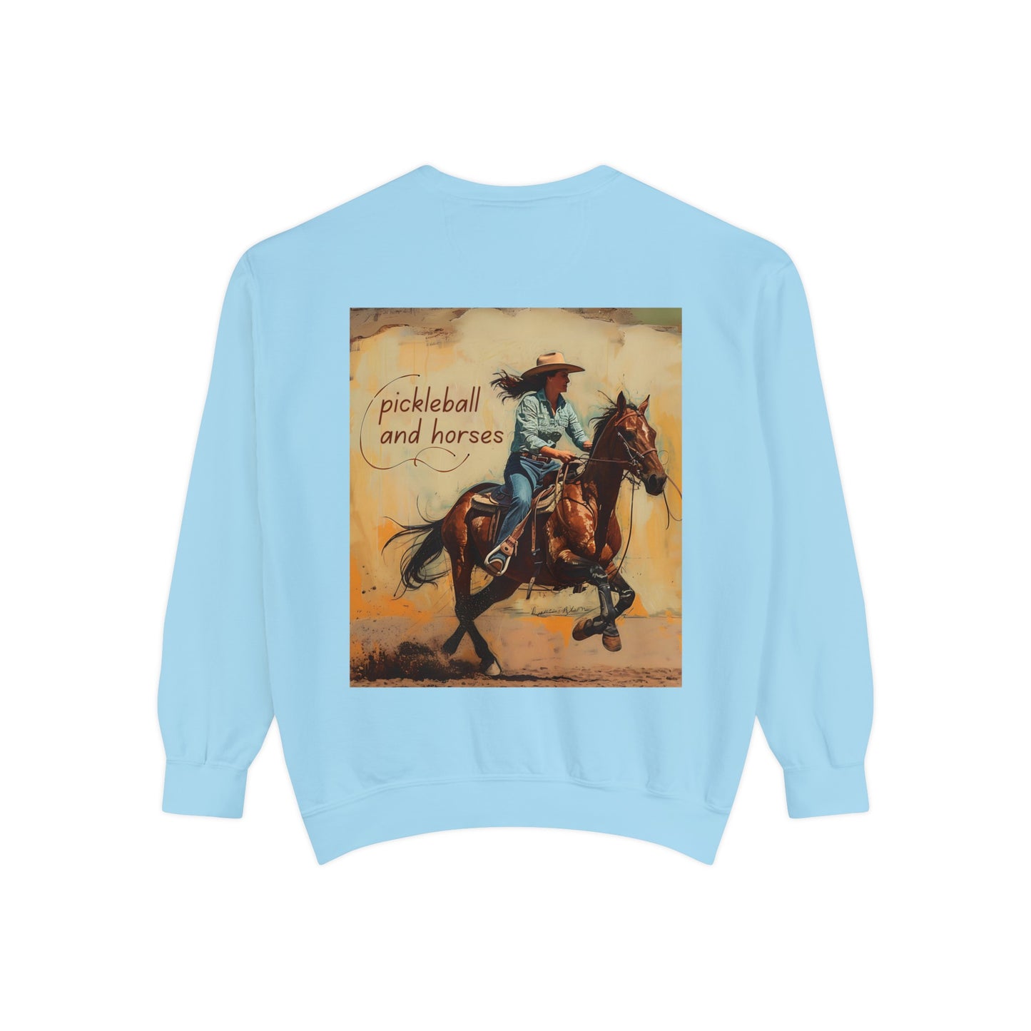 Classic Pickleball and Horses – Unisex Cozy Pickleball Sweatshirt