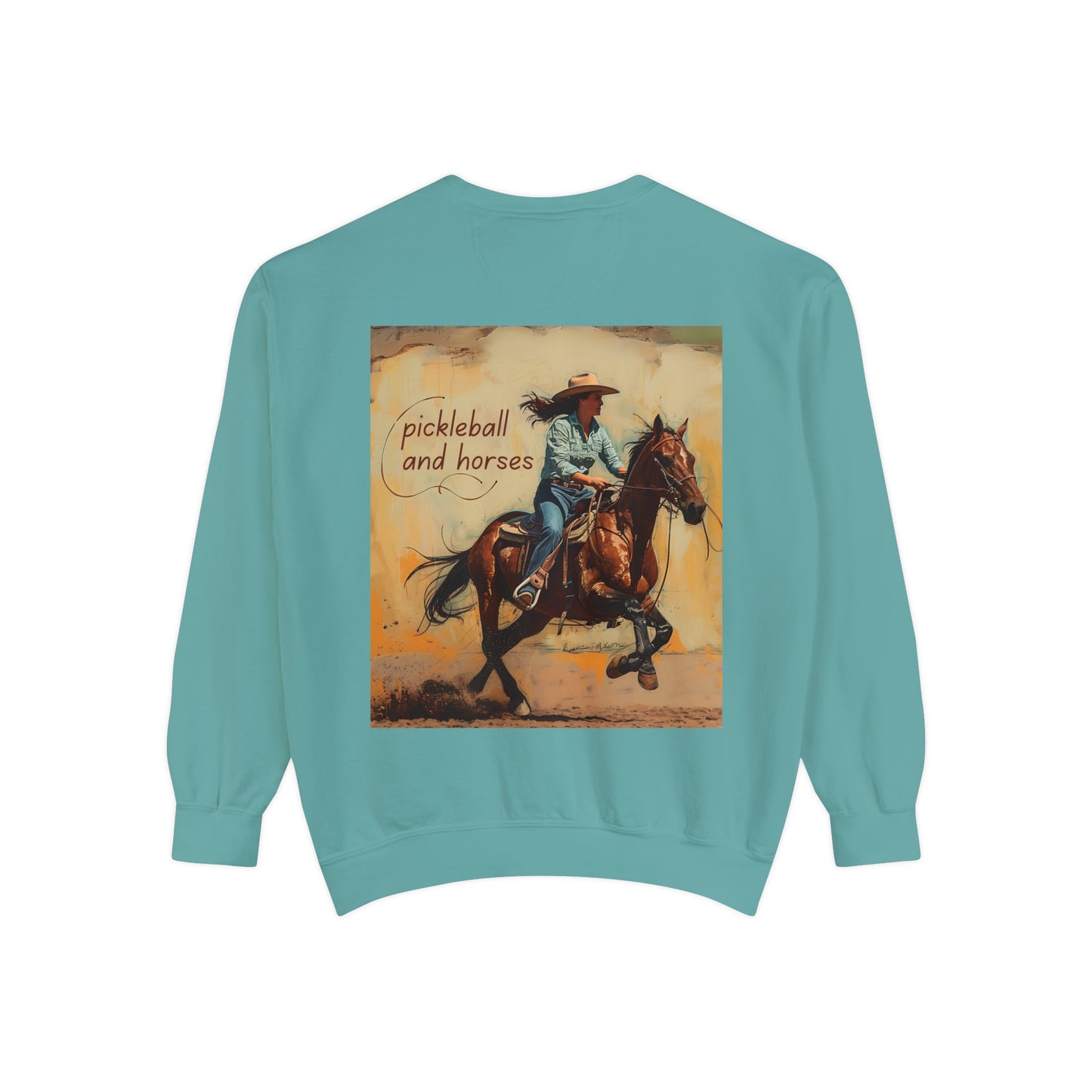 Classic Pickleball and Horses – Unisex Cozy Pickleball Sweatshirt