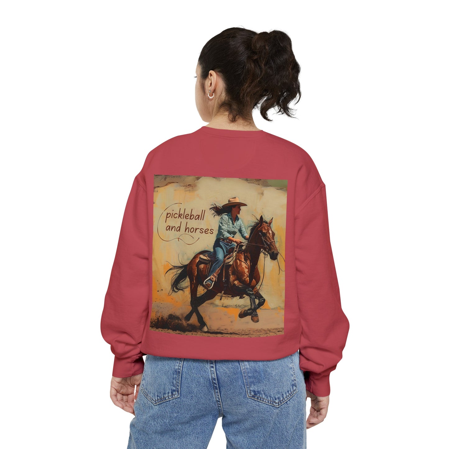 Classic Pickleball and Horses – Unisex Cozy Pickleball Sweatshirt