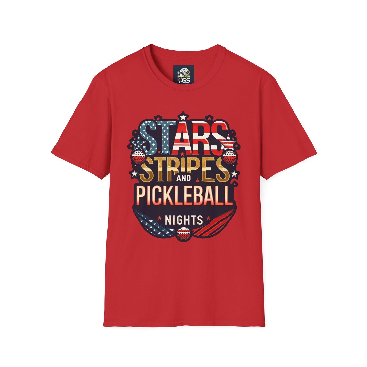 Stars, Stripes and Pickleball Nights Comfort Tee – Unisex Soft-Style