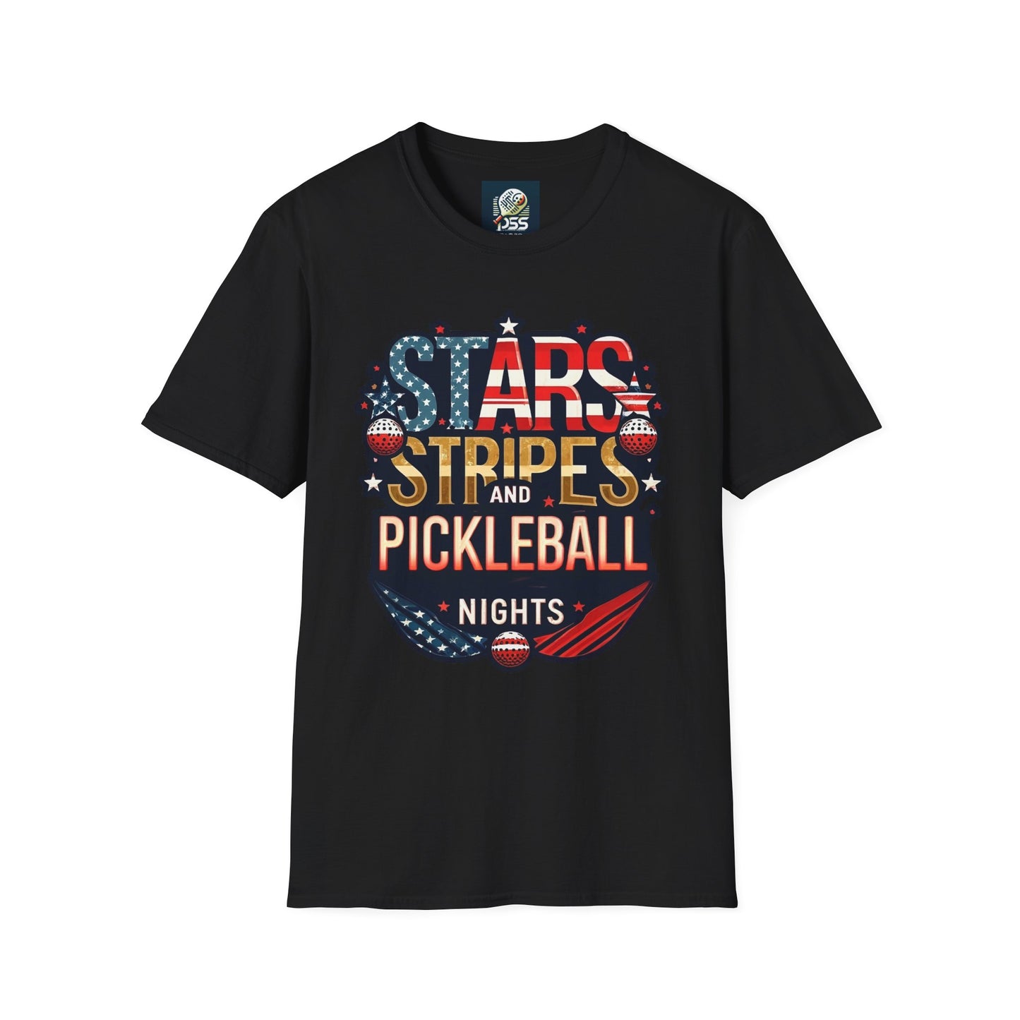 Stars, Stripes and Pickleball Nights Comfort Tee – Unisex Soft-Style