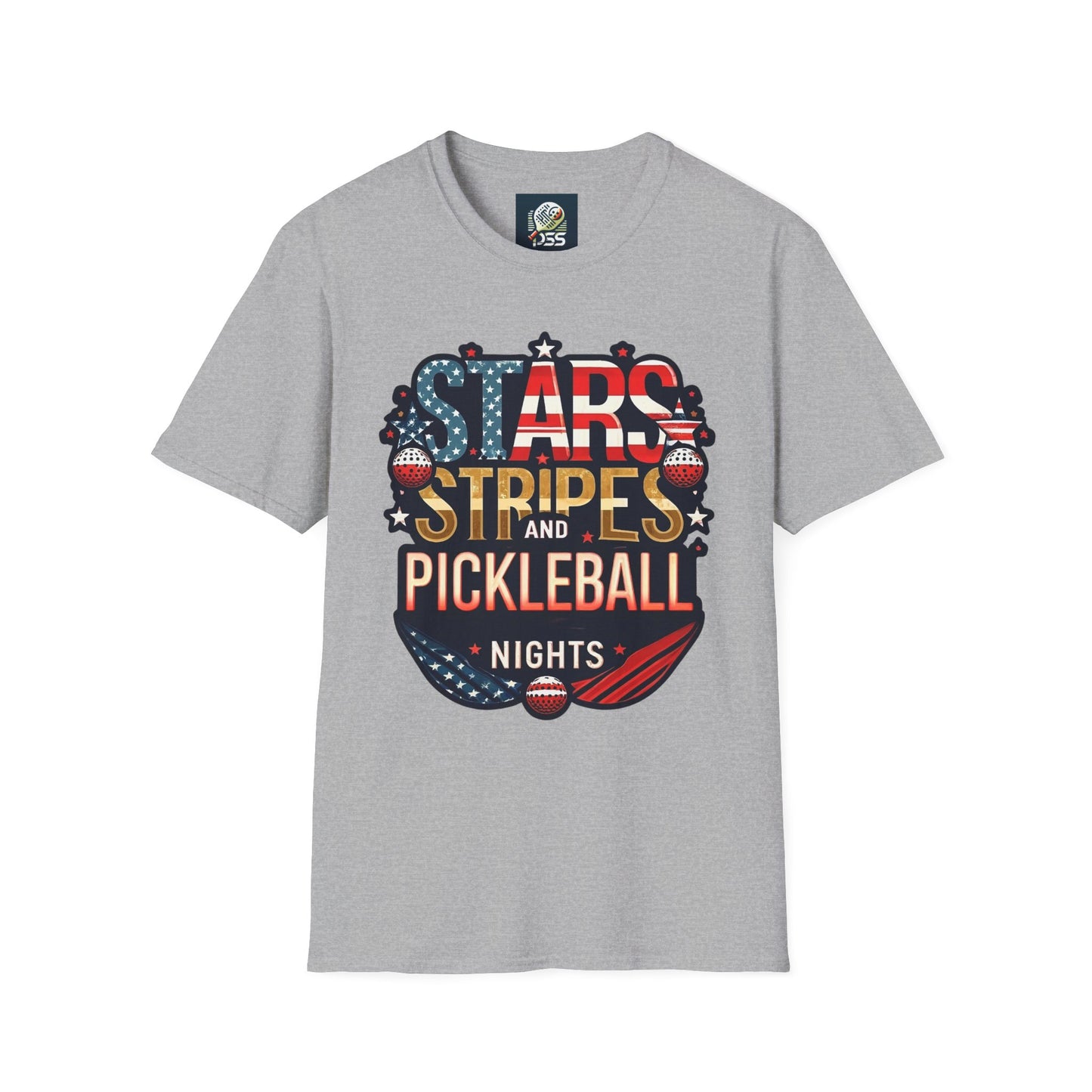 Stars, Stripes and Pickleball Nights Comfort Tee – Unisex Soft-Style