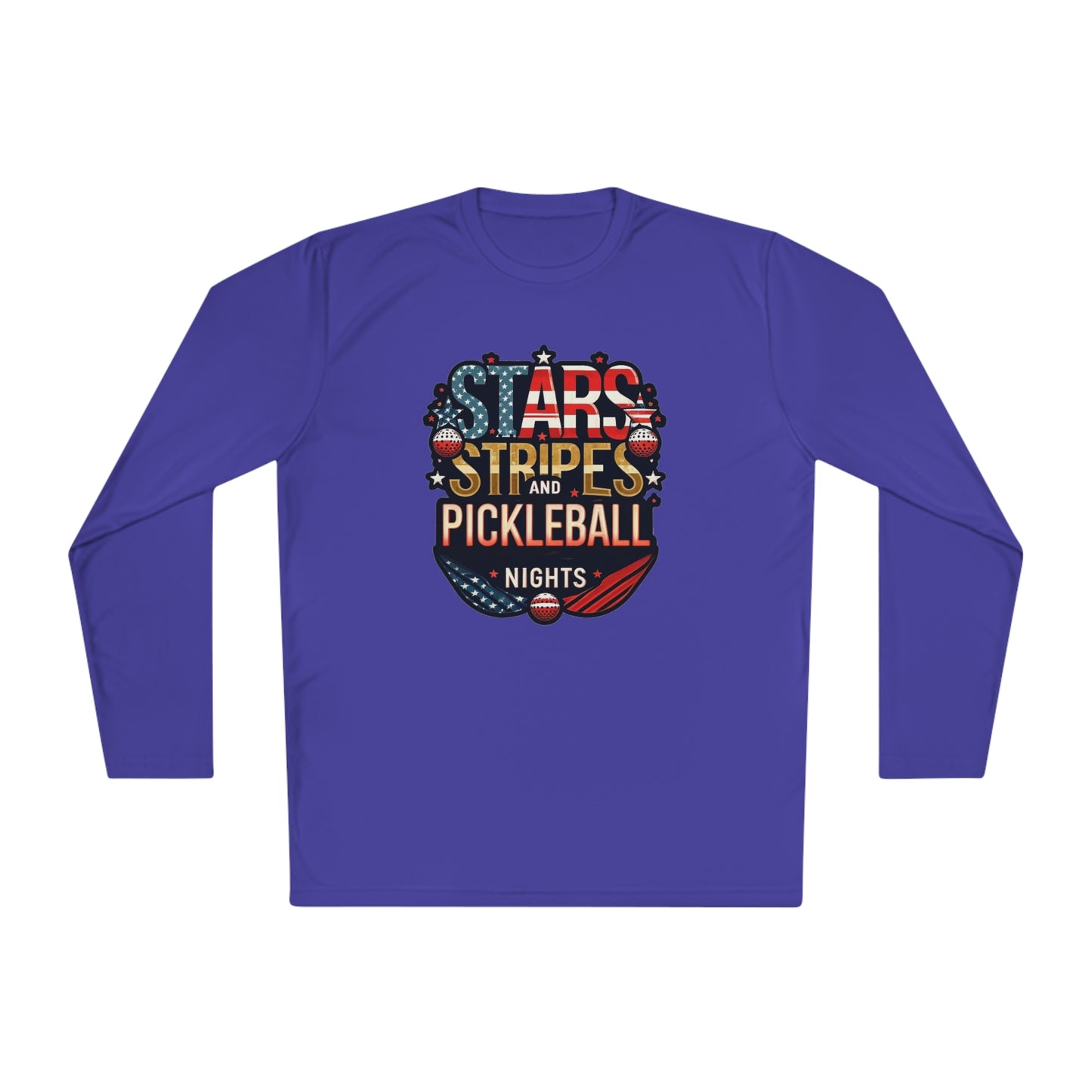 Stars, Stripes and Pickleball Nights – Unisex UV Protective Pickleball Long Sleeve Tee