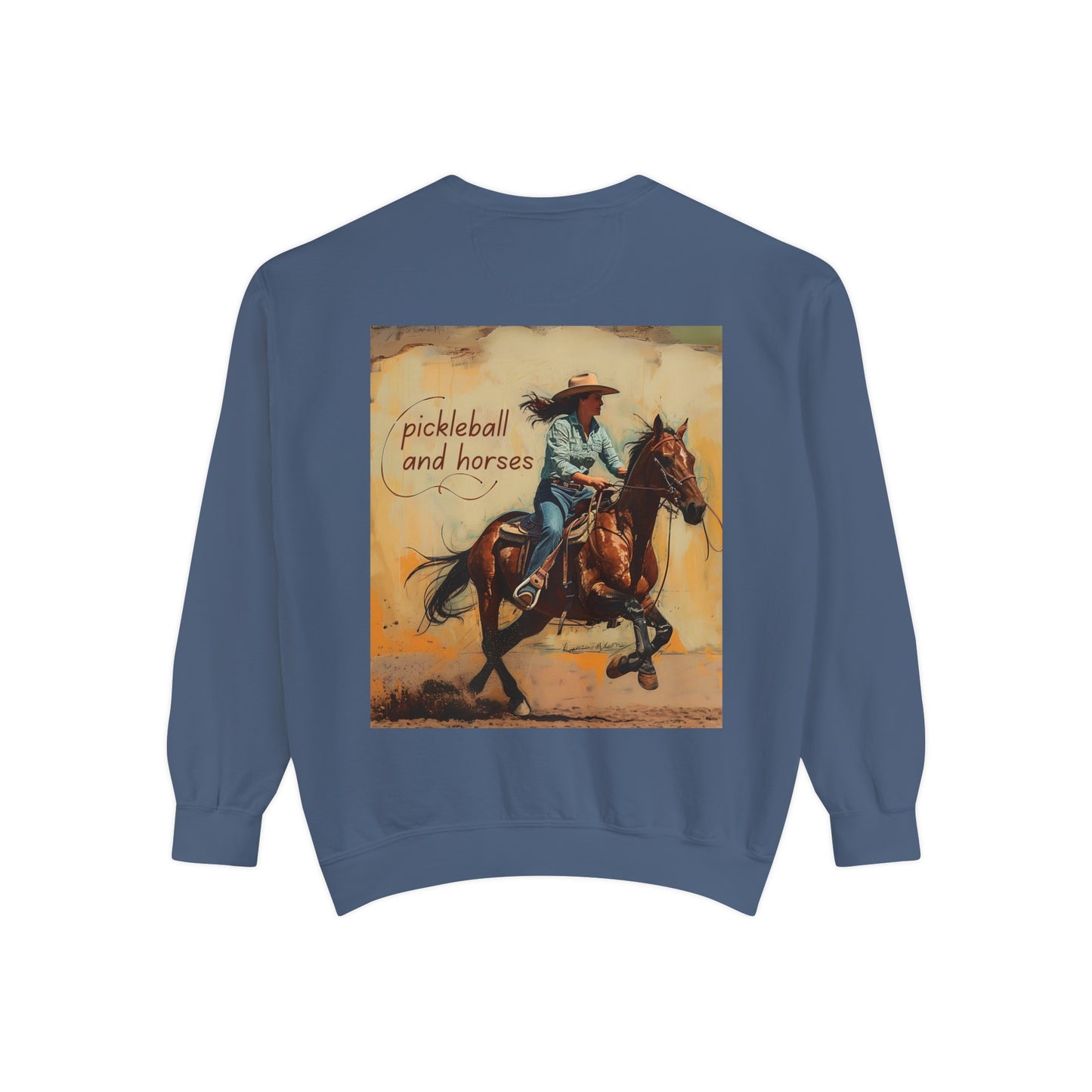 Classic Pickleball and Horses – Unisex Cozy Pickleball Sweatshirt