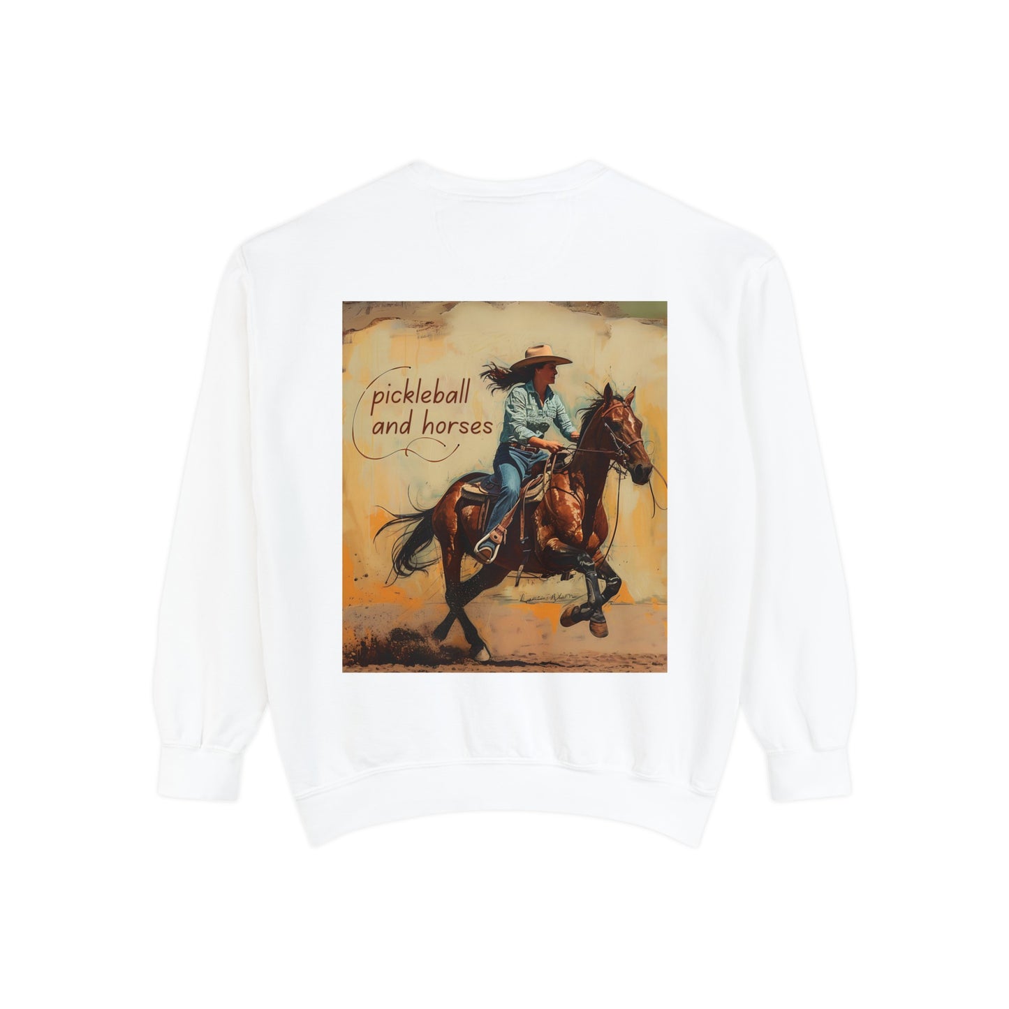 Classic Pickleball and Horses – Unisex Cozy Pickleball Sweatshirt