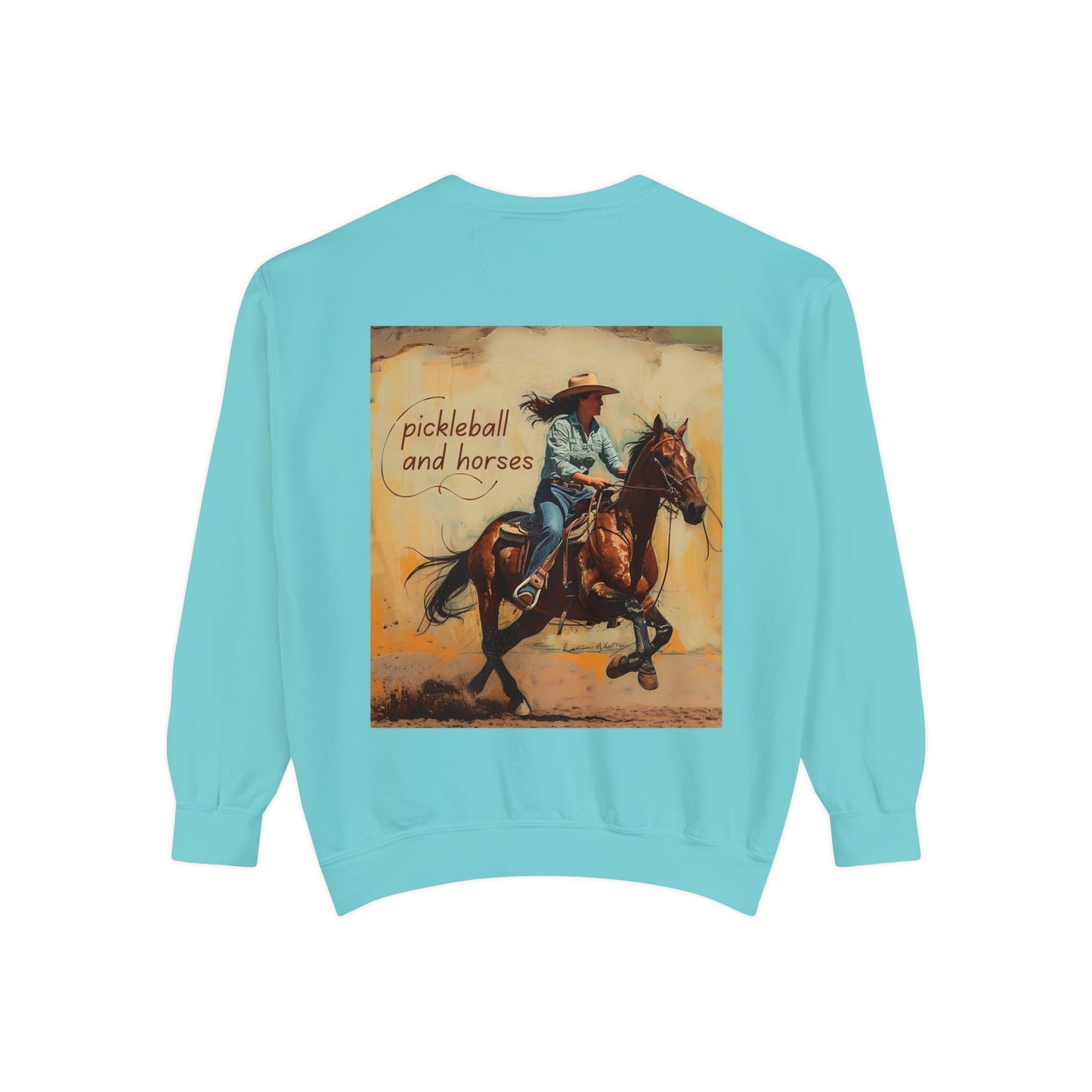 Classic Pickleball and Horses – Unisex Cozy Pickleball Sweatshirt
