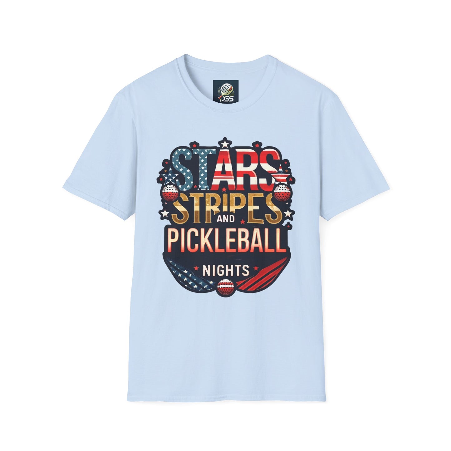Stars, Stripes and Pickleball Nights Comfort Tee – Unisex Soft-Style