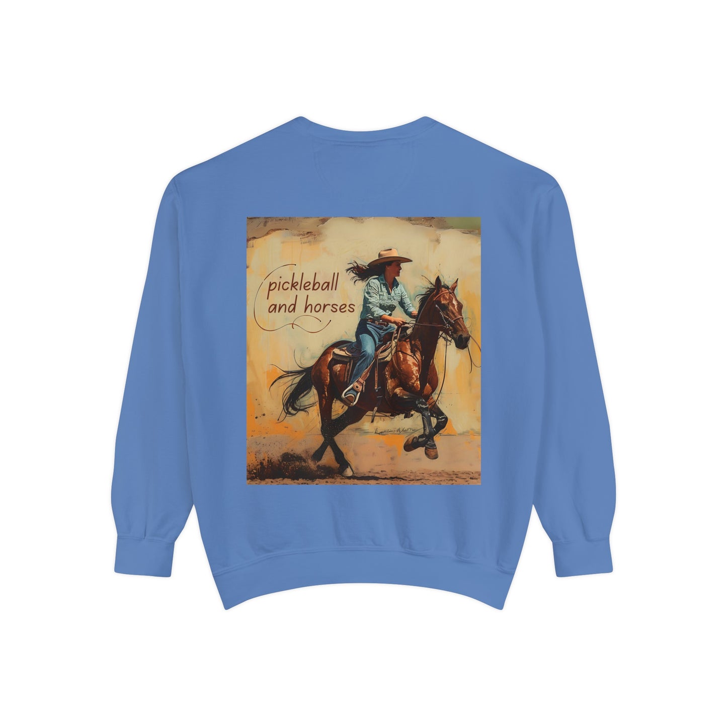 Classic Pickleball and Horses – Unisex Cozy Pickleball Sweatshirt