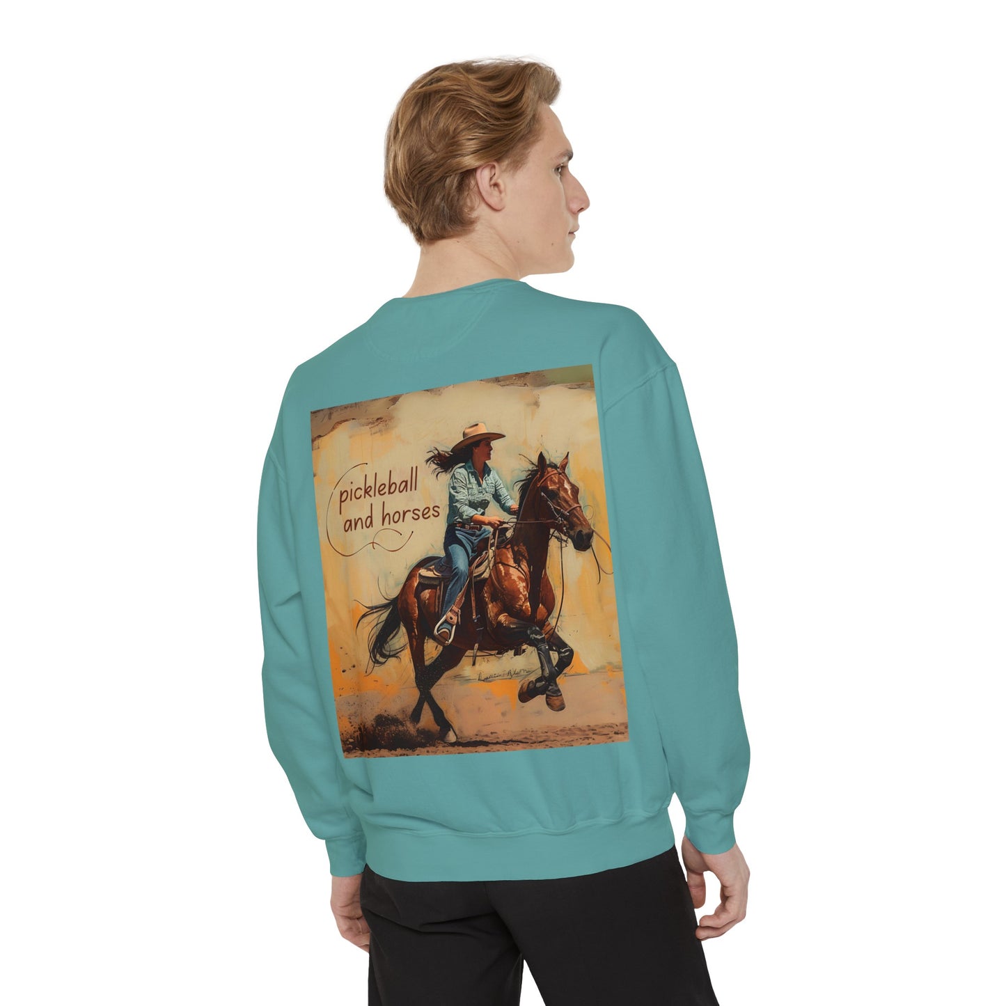 Classic Pickleball and Horses – Unisex Cozy Pickleball Sweatshirt