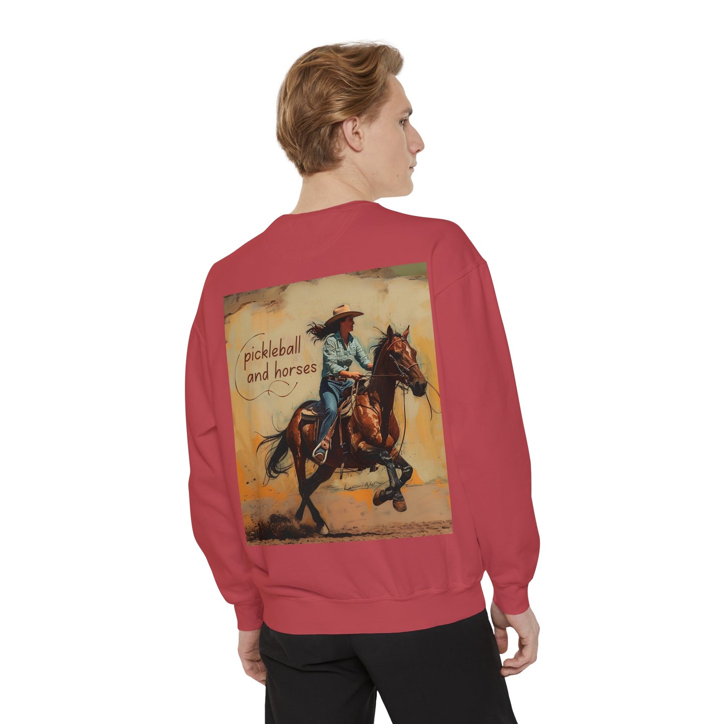 Classic Pickleball and Horses – Unisex Cozy Pickleball Sweatshirt