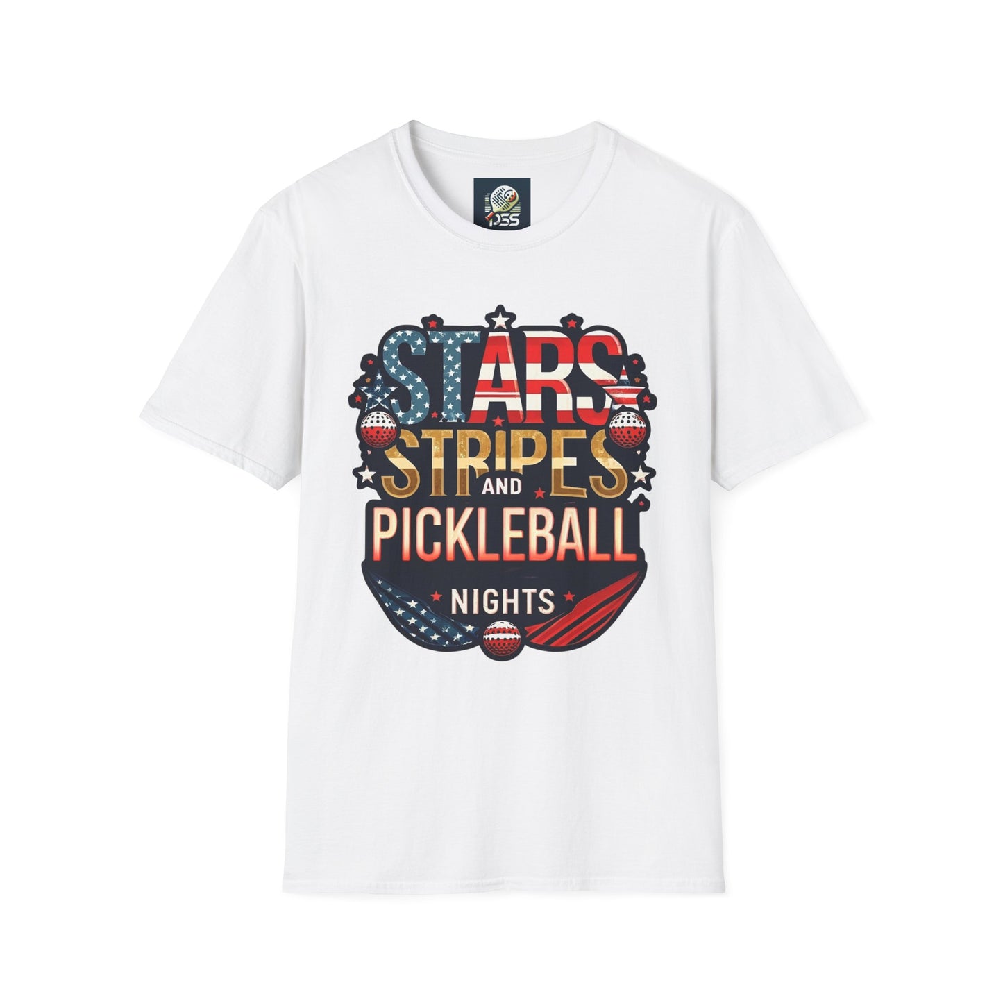 Stars, Stripes and Pickleball Nights Comfort Tee – Unisex Soft-Style
