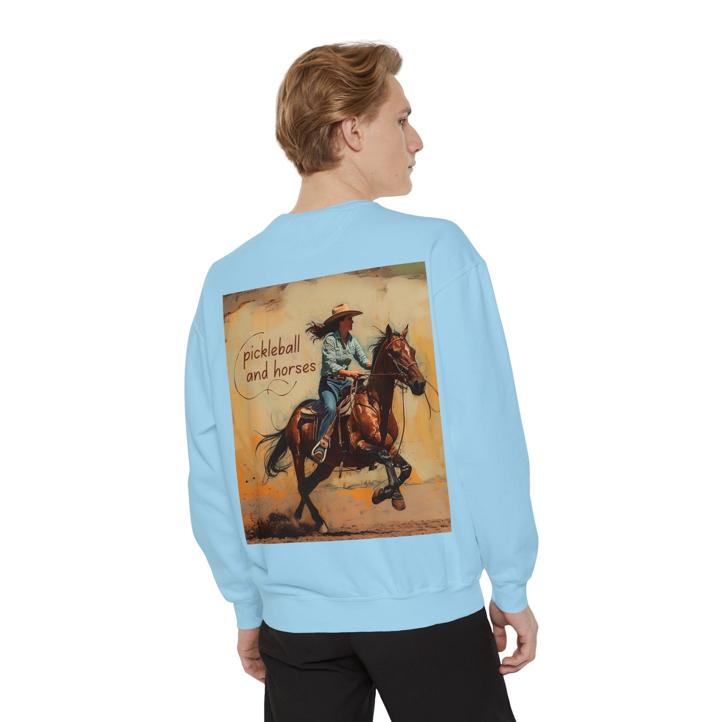 Classic Pickleball and Horses – Unisex Cozy Pickleball Sweatshirt