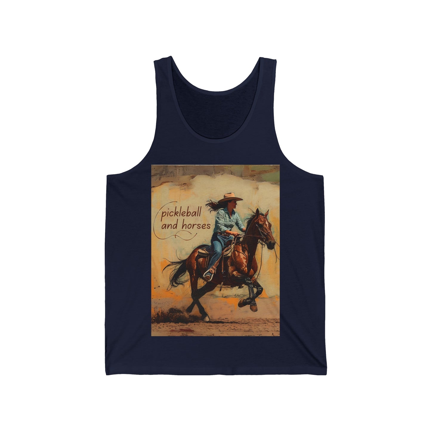 Pickleball and Horses Unisex Jersey Tank