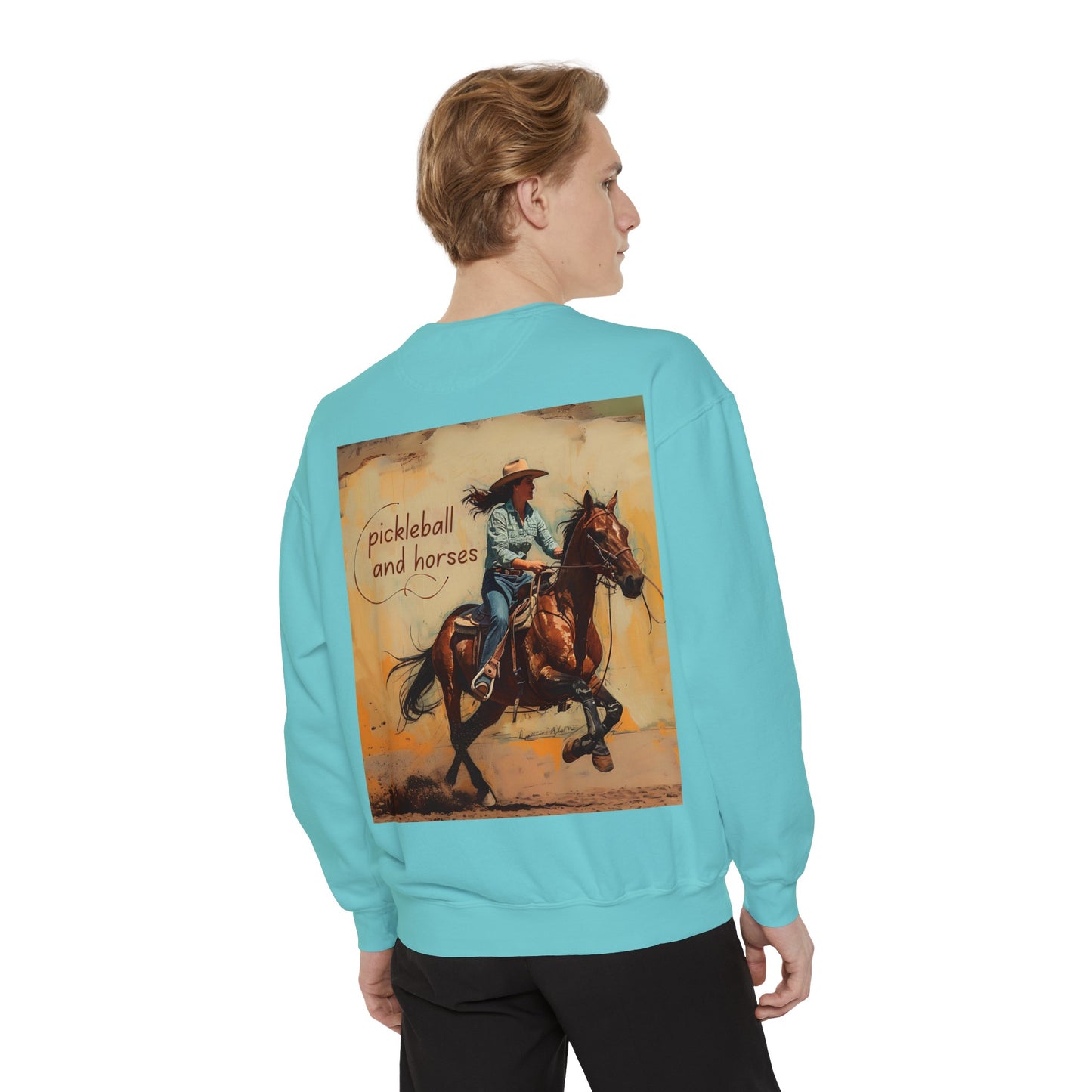 Classic Pickleball and Horses – Unisex Cozy Pickleball Sweatshirt