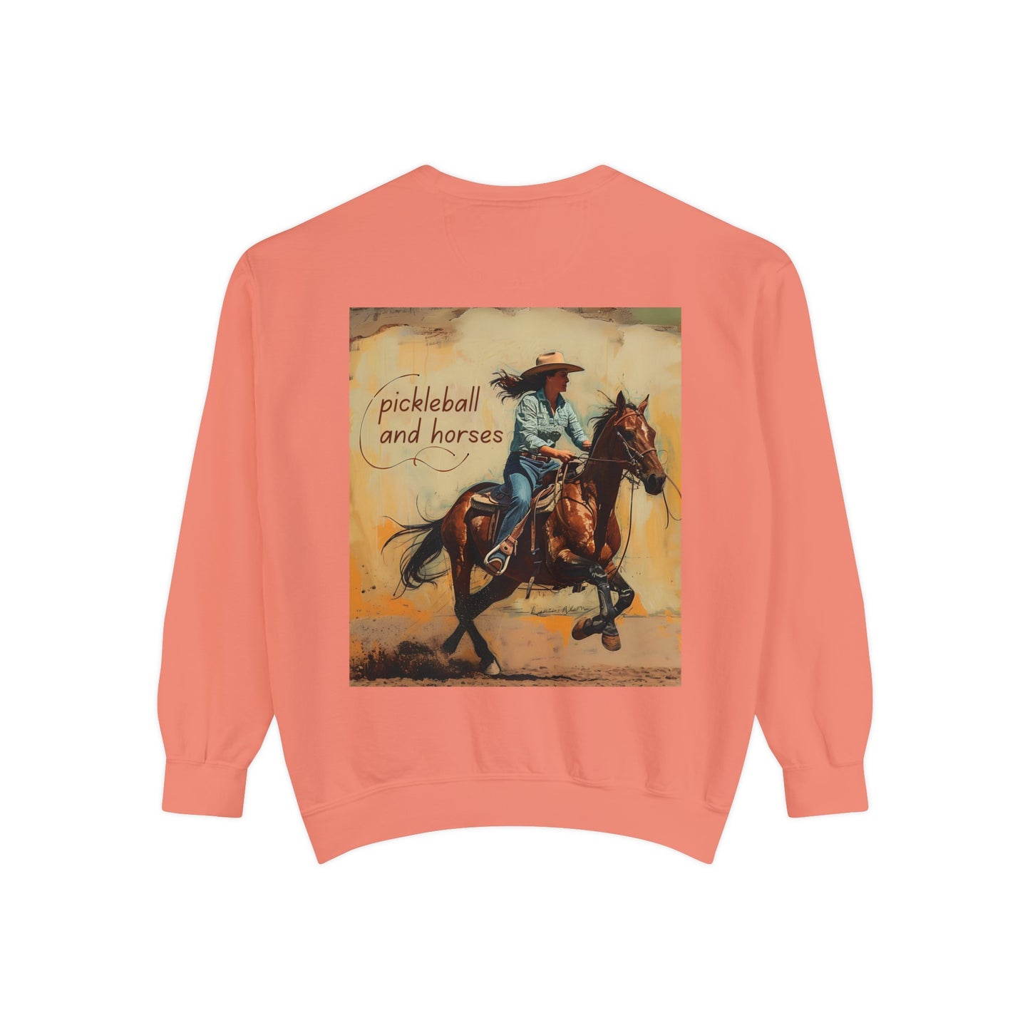 Classic Pickleball and Horses – Unisex Cozy Pickleball Sweatshirt