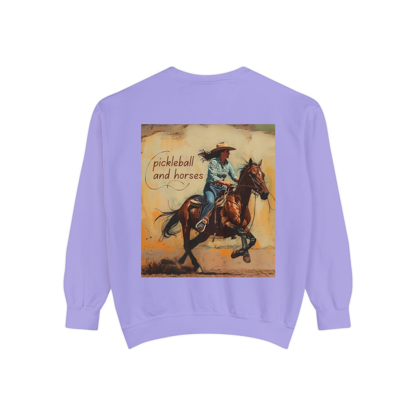 Classic Pickleball and Horses – Unisex Cozy Pickleball Sweatshirt
