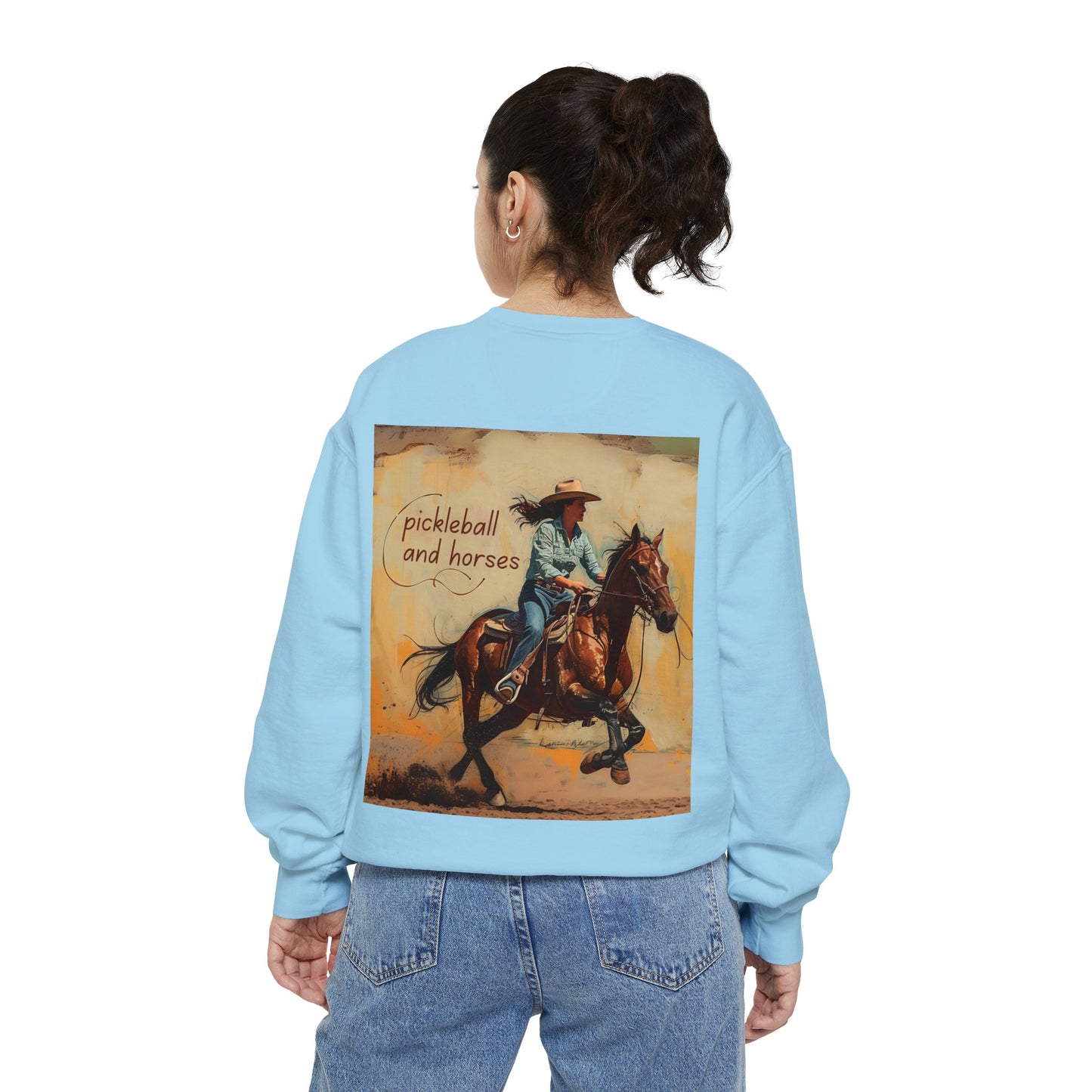 Classic Pickleball and Horses – Unisex Cozy Pickleball Sweatshirt