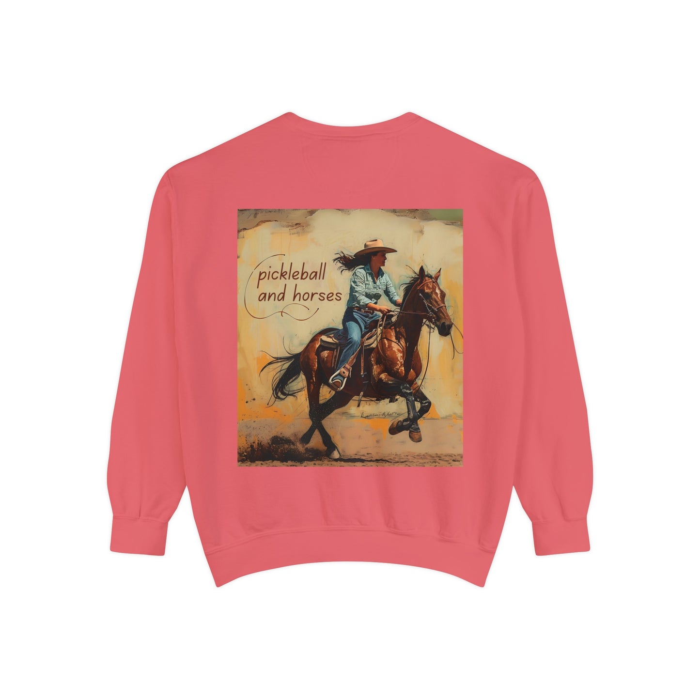 Classic Pickleball and Horses – Unisex Cozy Pickleball Sweatshirt