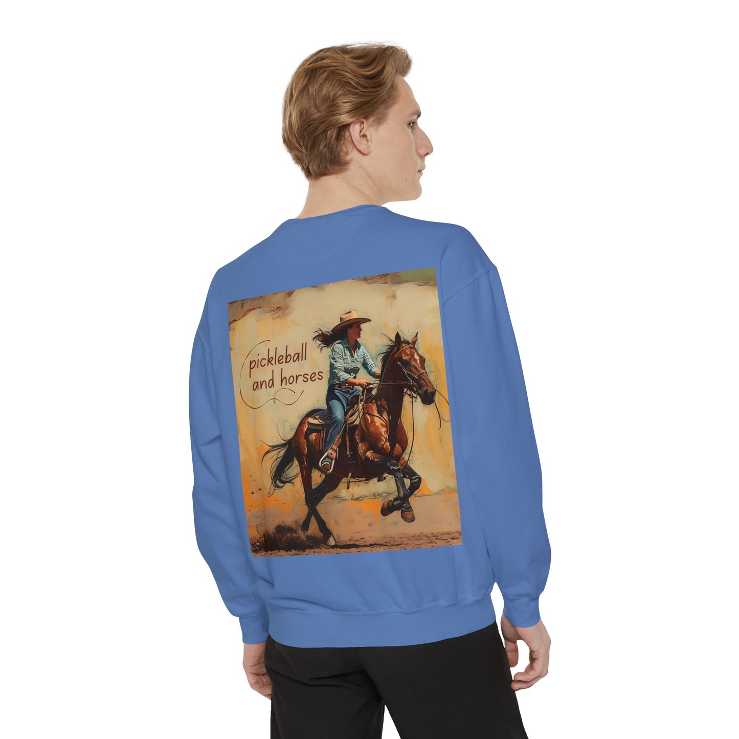 Classic Pickleball and Horses – Unisex Cozy Pickleball Sweatshirt