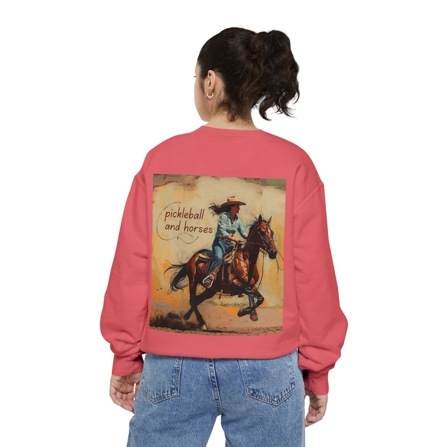 Classic Pickleball and Horses – Unisex Cozy Pickleball Sweatshirt