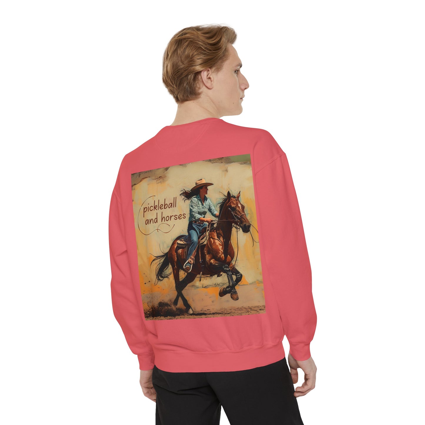 Classic Pickleball and Horses – Unisex Cozy Pickleball Sweatshirt