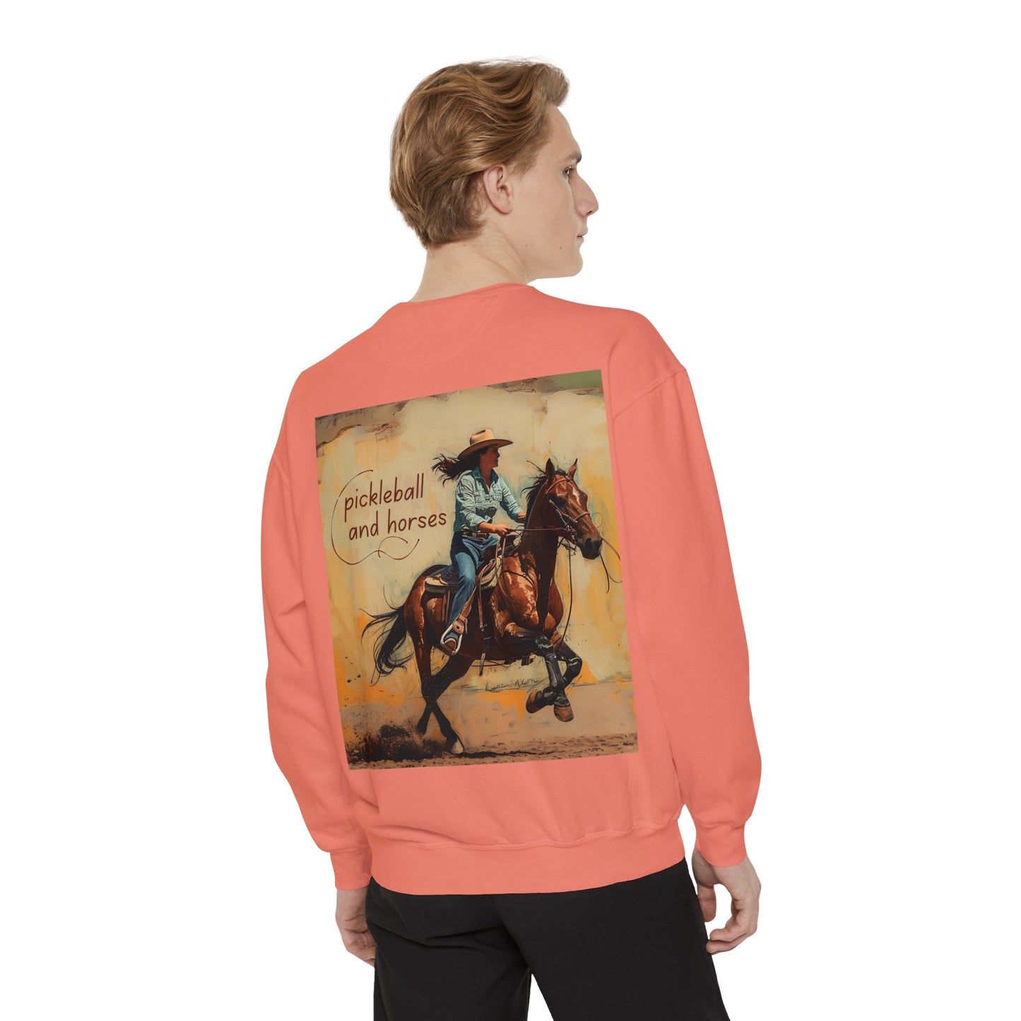 Classic Pickleball and Horses – Unisex Cozy Pickleball Sweatshirt