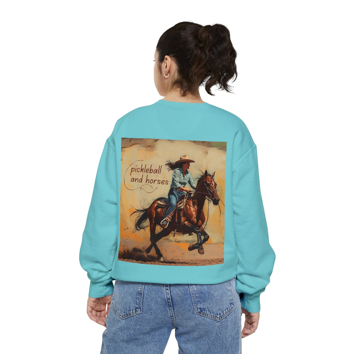Classic Pickleball and Horses – Unisex Cozy Pickleball Sweatshirt