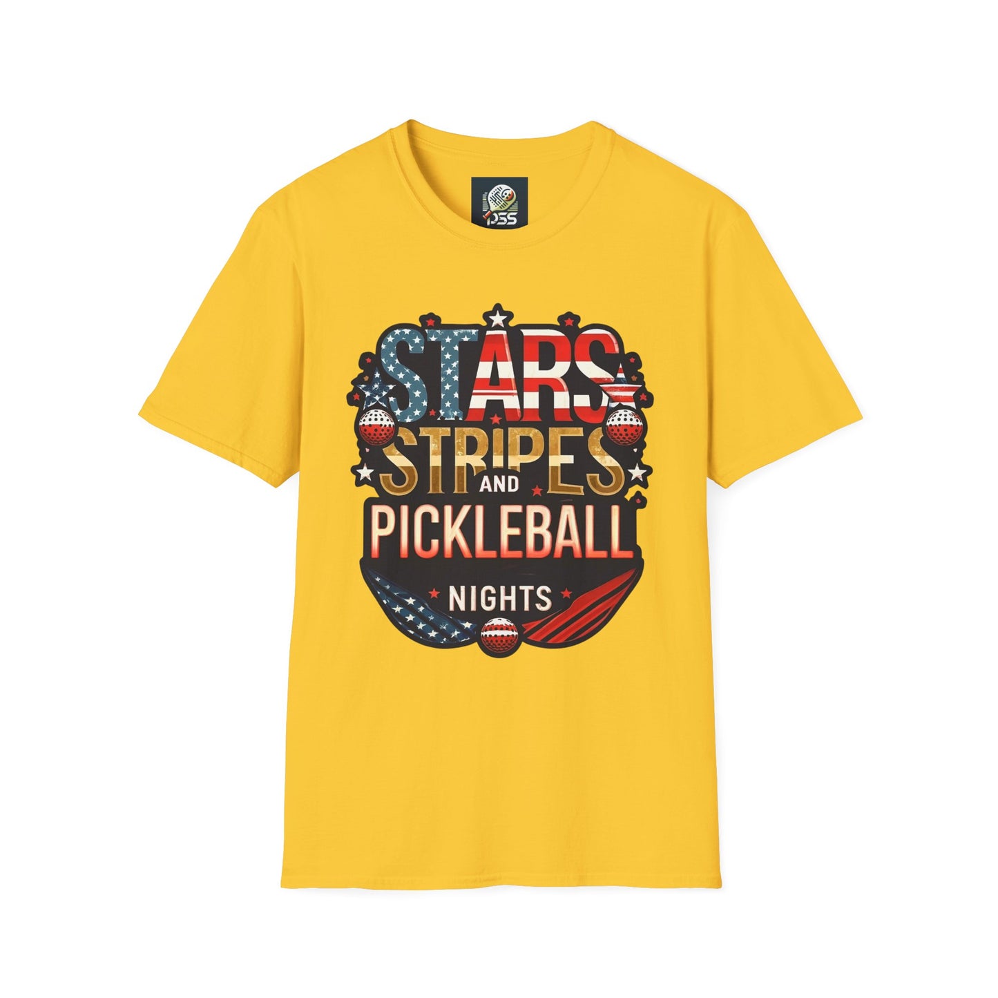 Stars, Stripes and Pickleball Nights Comfort Tee – Unisex Soft-Style