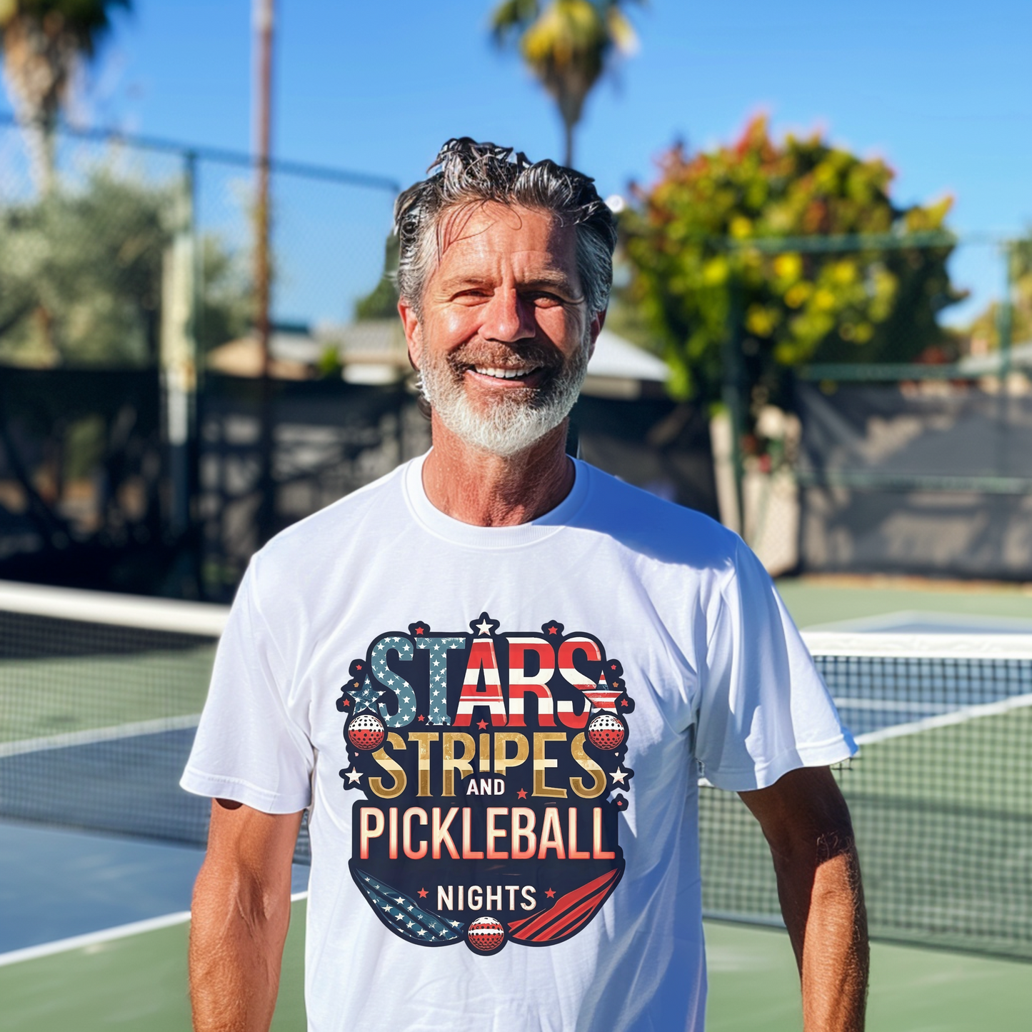 Stars, Stripes and Pickleball Nights Comfort Tee – Unisex Soft-Style