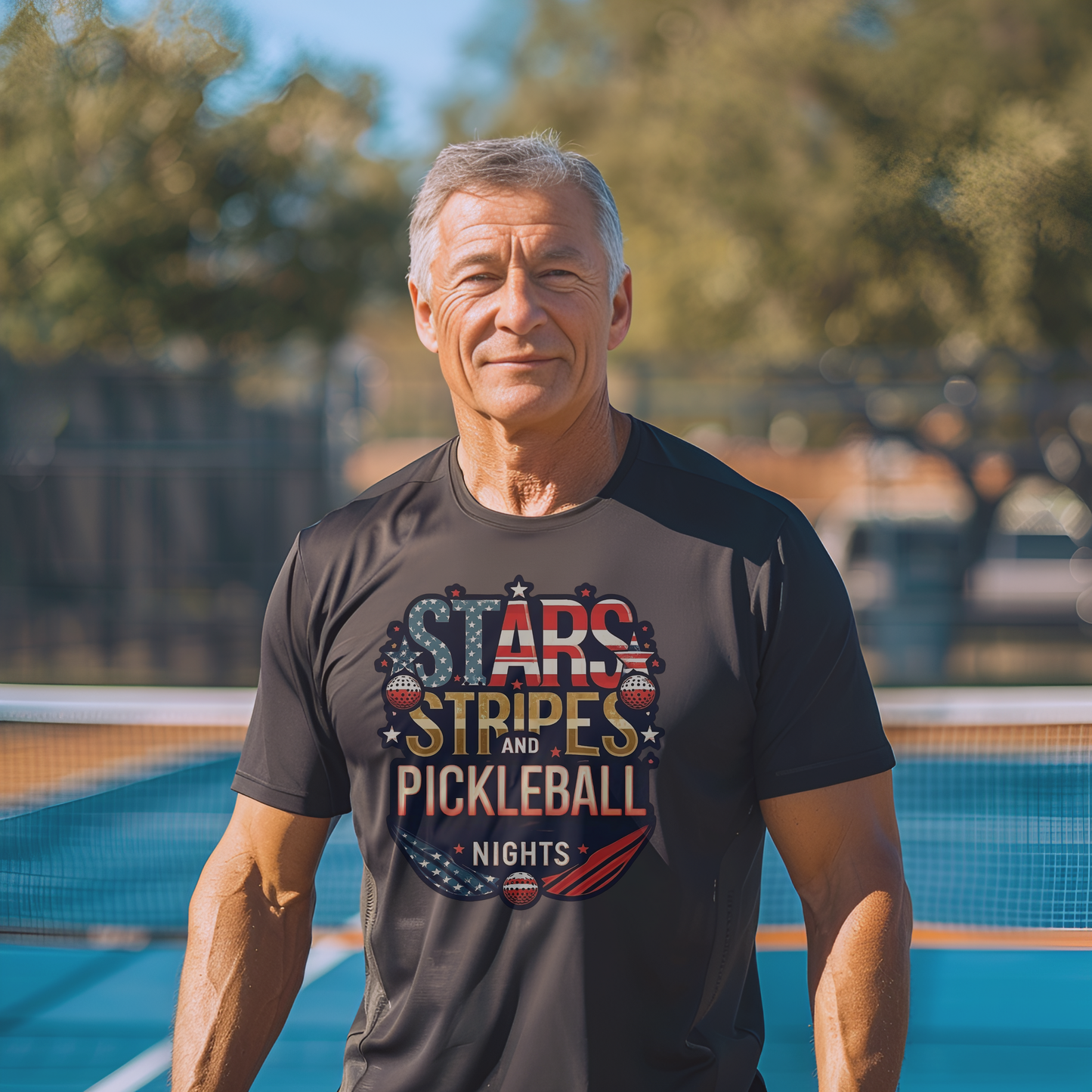 Stars, Stripes and Pickleball Nights Comfort Tee – Unisex Soft-Style