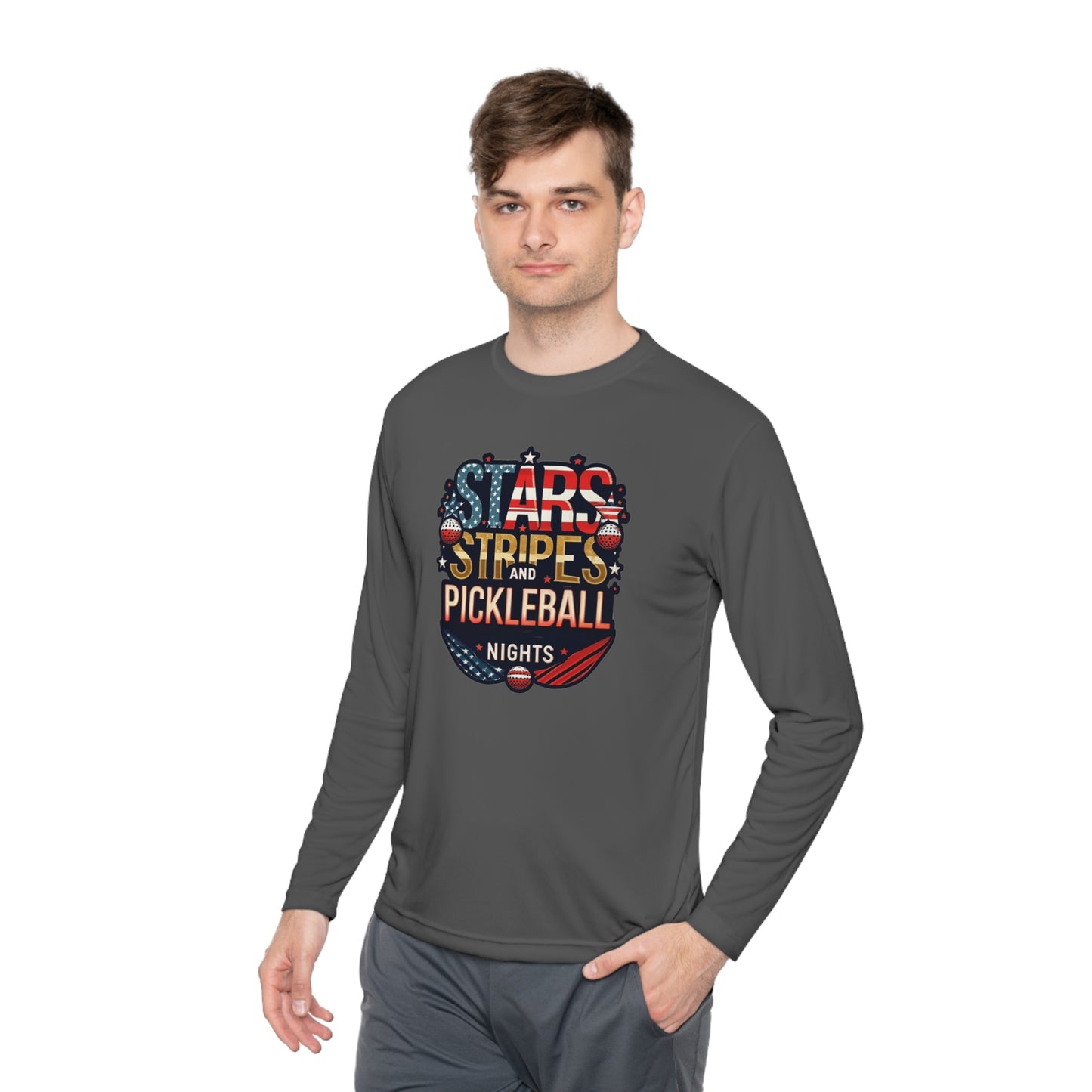 Stars, Stripes and Pickleball Nights – Unisex UV Protective Pickleball Long Sleeve Tee