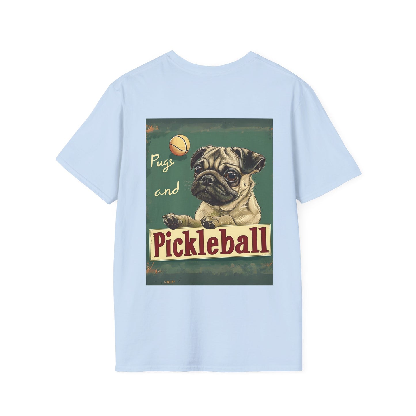 Classic Pugs and Pickleball Comfort Tee – Unisex Soft-Style