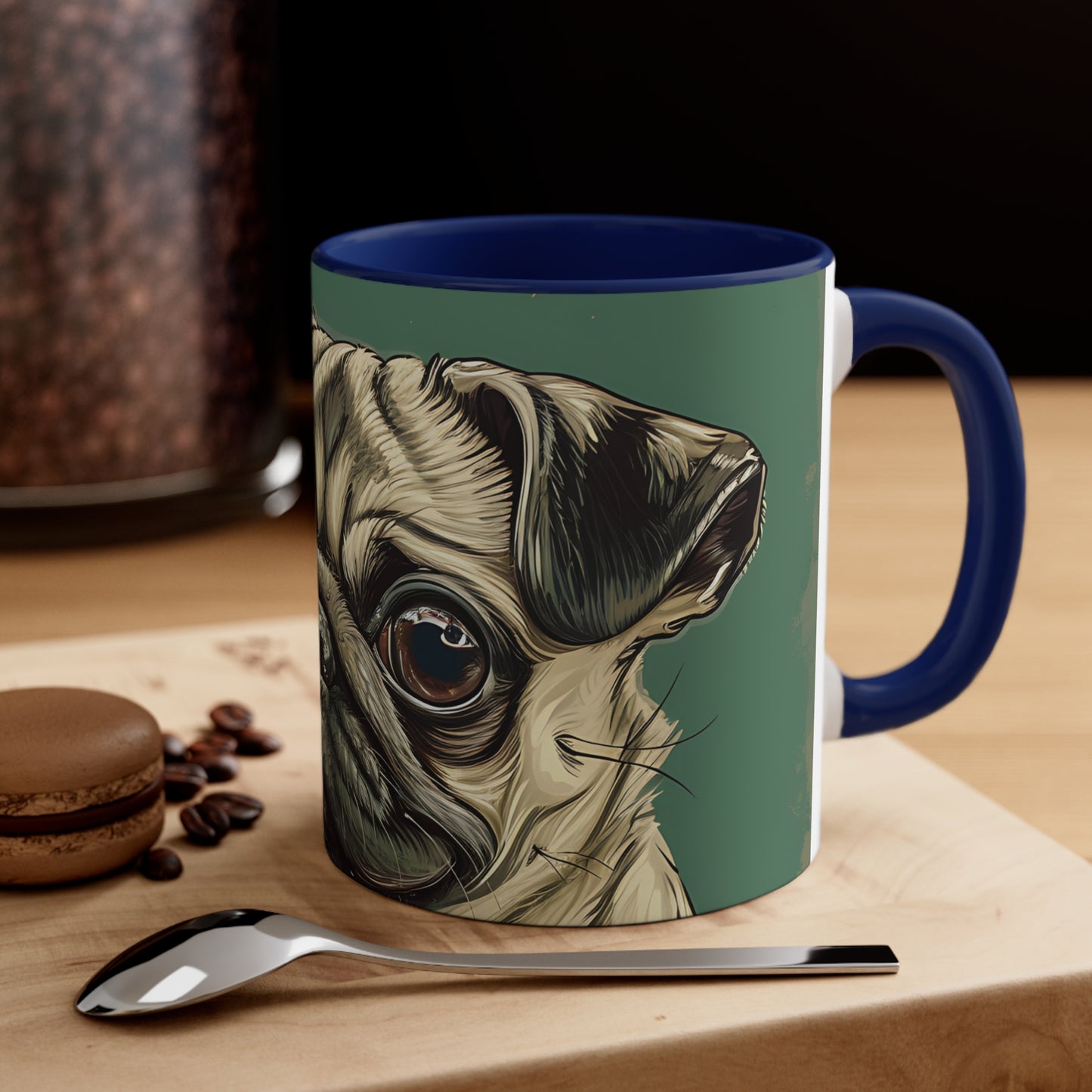 Pugs and Pickleball Accent Coffee Mug