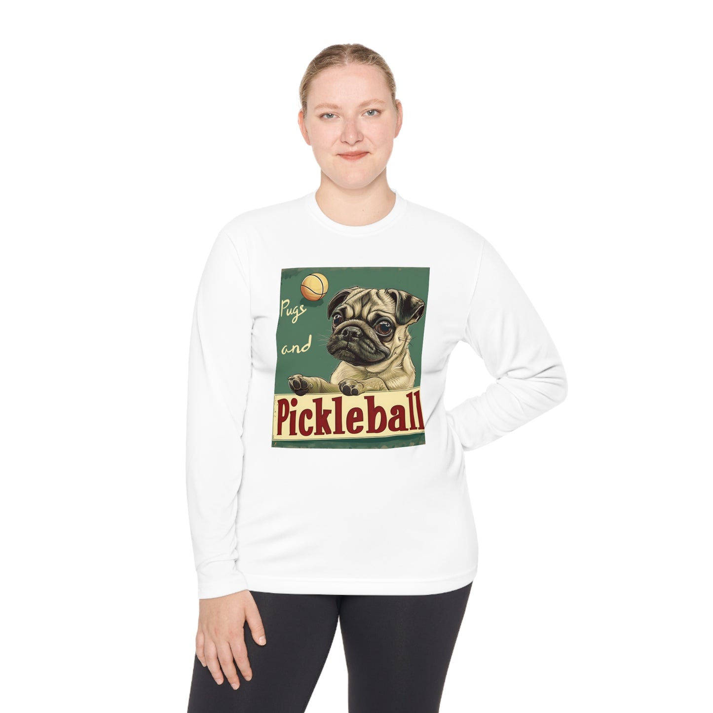 Pugs and Pickleball – Unisex UV Protective Pickleball Long Sleeve Tee