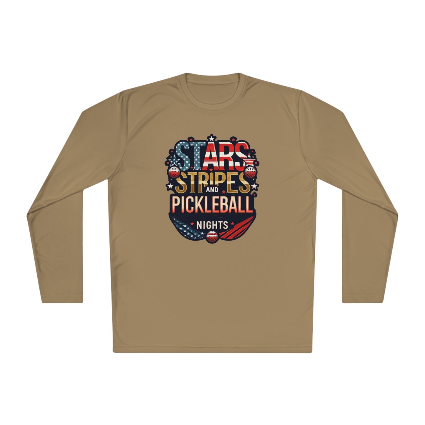 Stars, Stripes and Pickleball Nights – Unisex UV Protective Pickleball Long Sleeve Tee