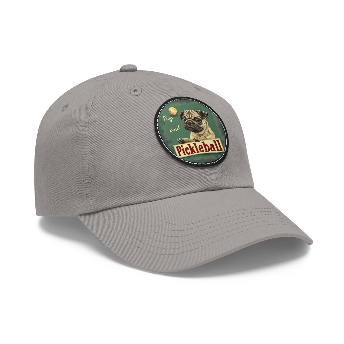 Pugs and Pickleball Leather Patch Hat