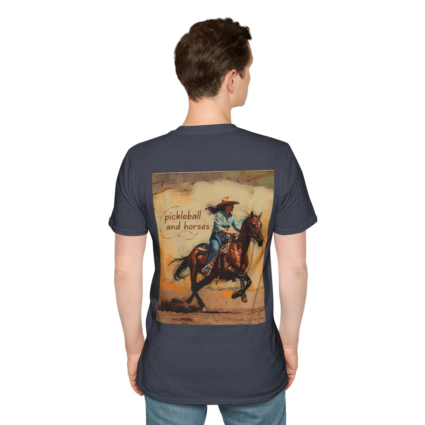 Classic Pickleball and Horses Comfort Tee – Unisex Soft-Style