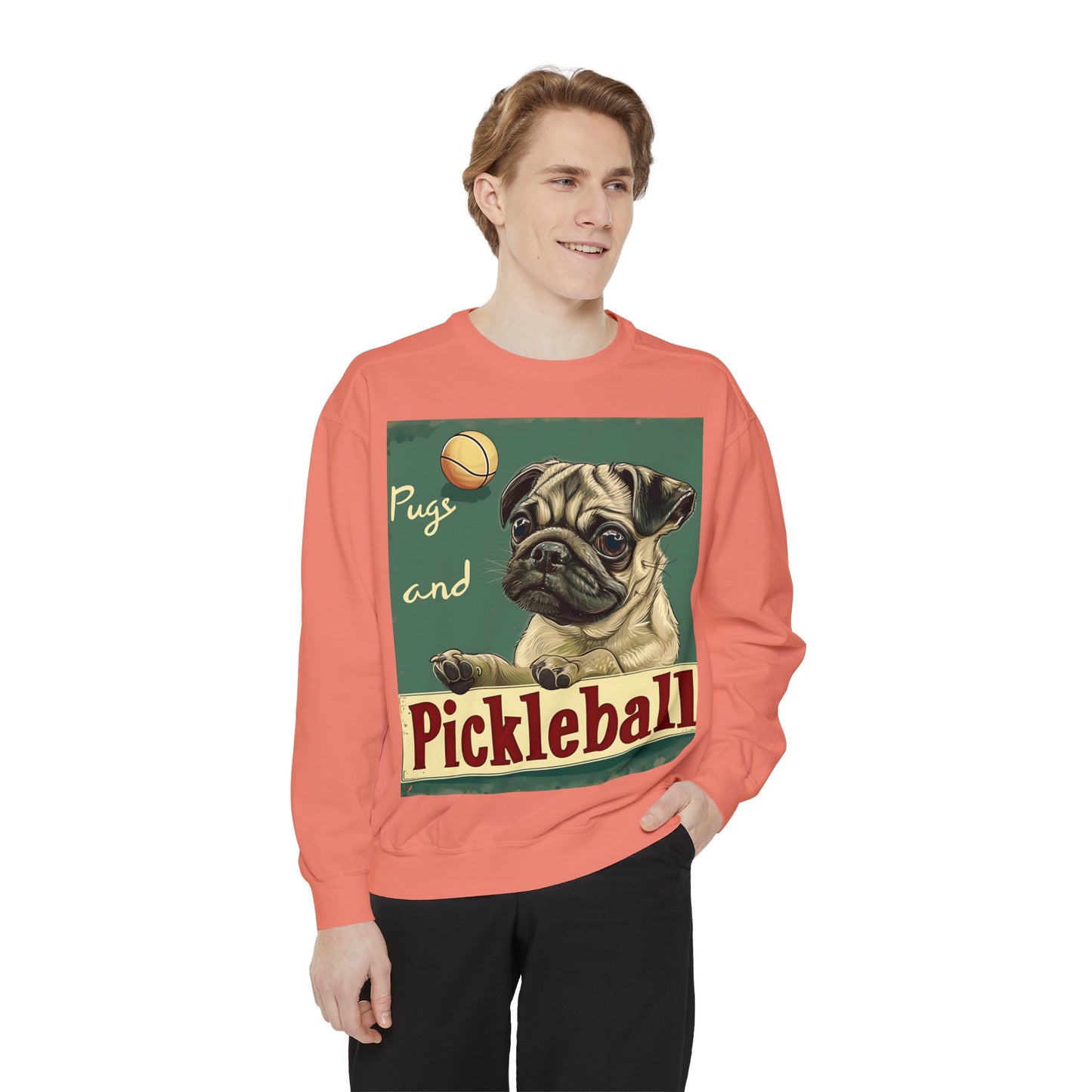 Pugs and Pickleball – Unisex Cozy Pickleball Sweatshirt