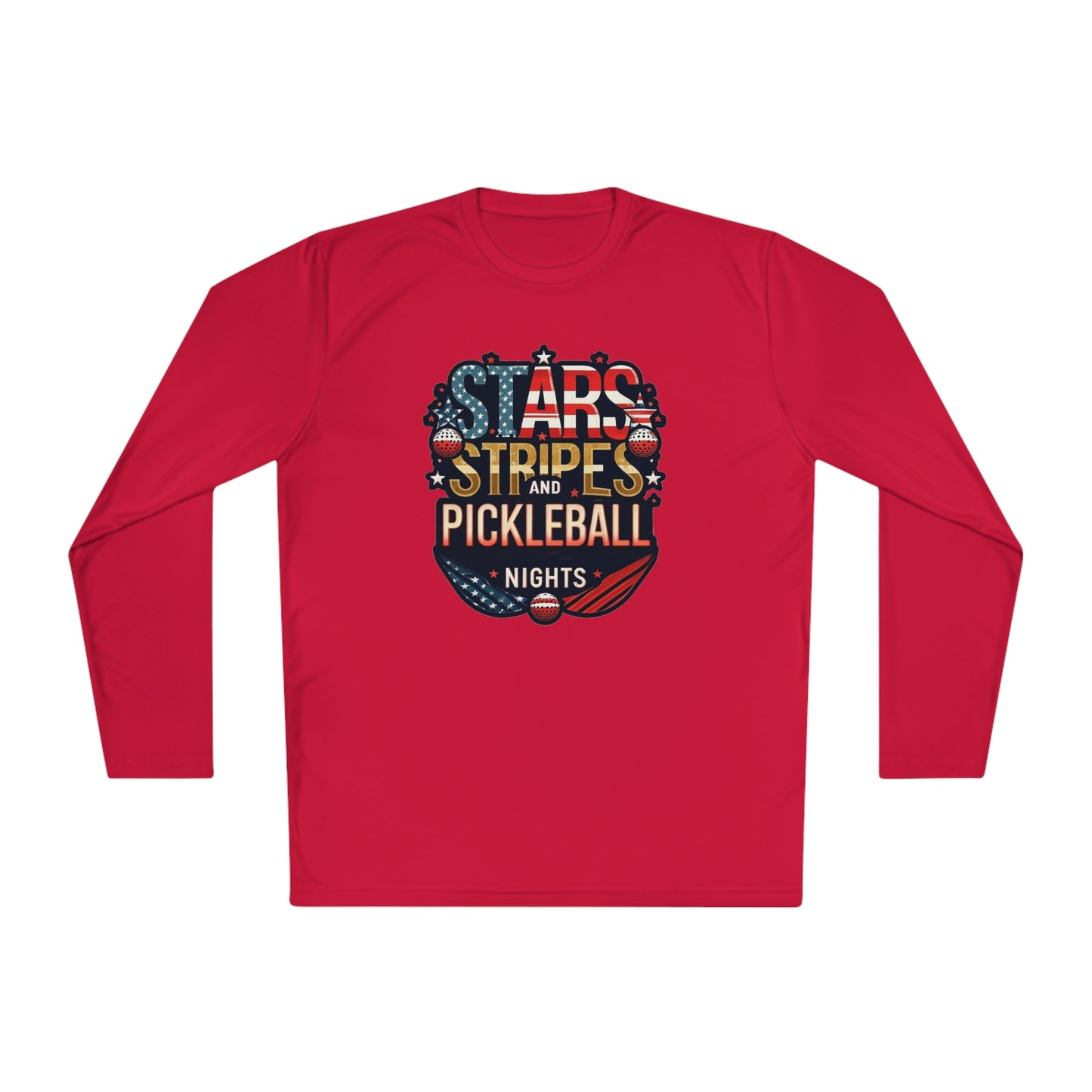 Stars, Stripes and Pickleball Nights – Unisex UV Protective Pickleball Long Sleeve Tee