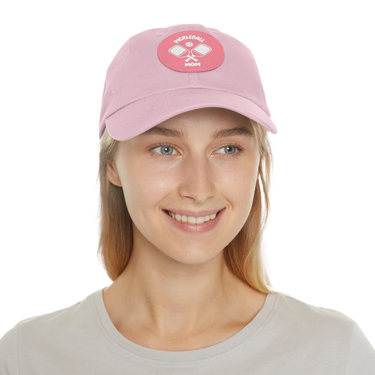 Pickleball Mom: Court Conqueror Leather Patch Hat