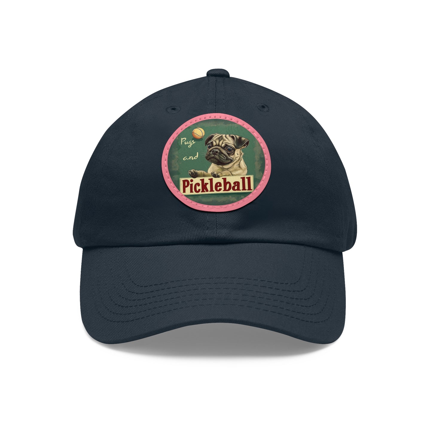 Pugs and Pickleball Leather Patch Hat